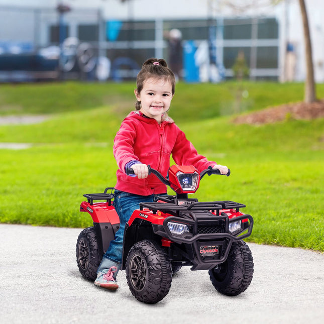 Elektro-Quad für Kinder mit LED und Musik, Schwarz/Rot