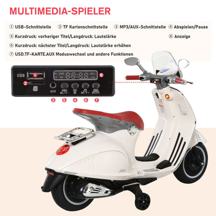 Elektrisches Kindermotorrad mit MP3 und Lichtern, 3-6 Jahre