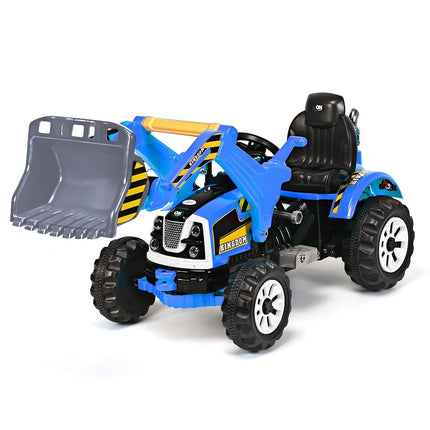 Electric Children's Forklift 12V Battery Operated Children's Excavator with 2 Speeds Children's Car Blue