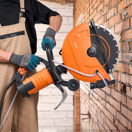 Electric Concrete Saw, 14 In Blade, Wet Dry, Water Pump