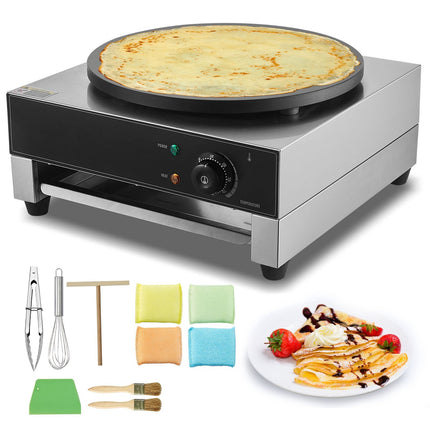 Electric Crepe Maker 16-Inch, 3000W, Temp Control