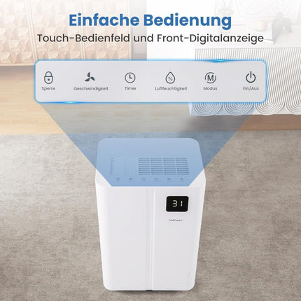 Electric Dehumidifier, 25.5L/Day, 25㎡ Coverage, Quiet Mode