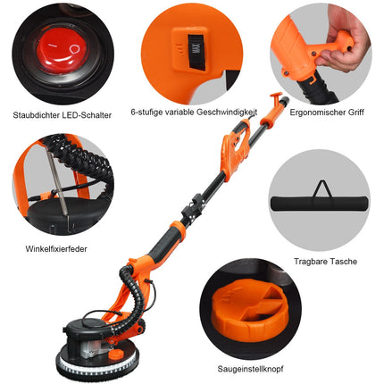 Trockenbauschleifer elektrisch 750W, 225mm, Staubabsaugung