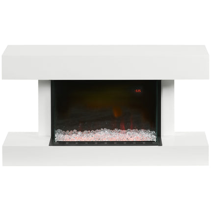 Electric Fireplace, Adjustable Heat, LED Flame, White