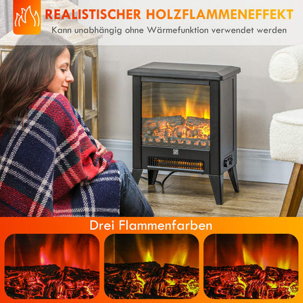 Elektrischer Kaminofen, 1800W, LED-Flammeneffekt, geräuscharm