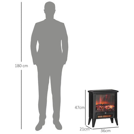 Elektrischer Kaminofen, 1800W, LED-Flammeneffekt, geräuscharm