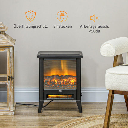 Elektrischer Kaminofen, 1800W, LED-Flammeneffekt, geräuscharm