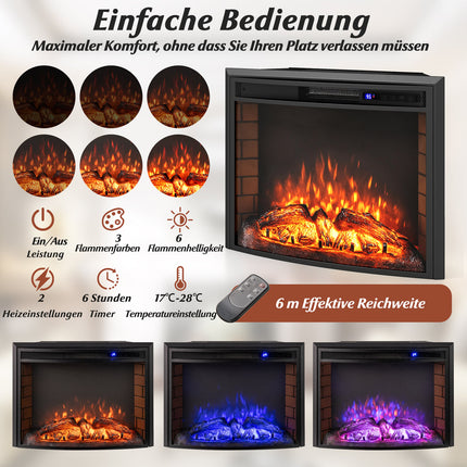 Electric Fireplace Heater, 1500W, Remote Control, Overheat Protection