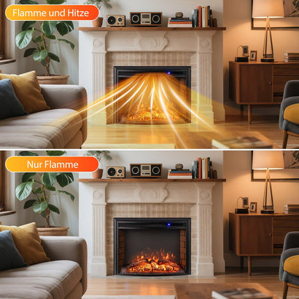 Electric Fireplace Heater, 1500W, Remote Control, Overheat Protection