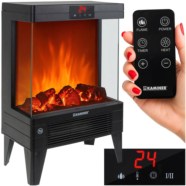 Elektrischer Kaminofen, 2000W, Flammeneffekt, Fernbedienung
