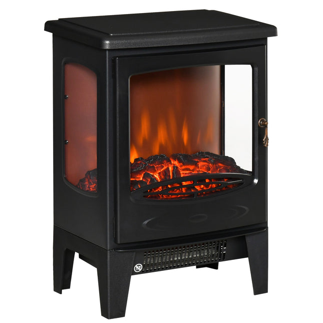 Elektrischer Kaminofen, 900W/1800W, 3-seitige Ansicht