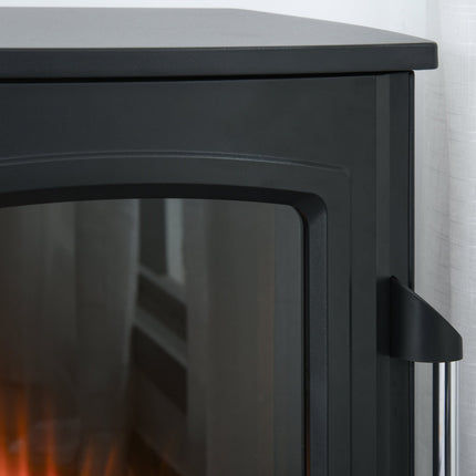 Electric Fireplace with LED Flame, 1000W/2000W, Black
