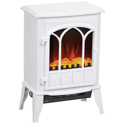 Electric Fireplace with LED Flame Effect, 1000/2000W, White