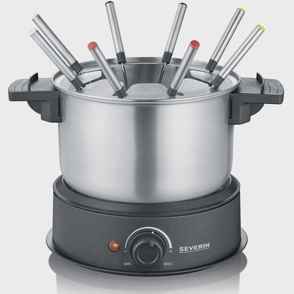 Elektrischer Fonduetopf, Edelstahl, 8 Gabeln, 1,4 l Fassungsvermögen