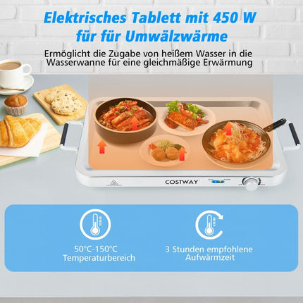 Elektrischer Speisenwärmer, 3 Behälter, 9L, 450W, Temperaturregelung