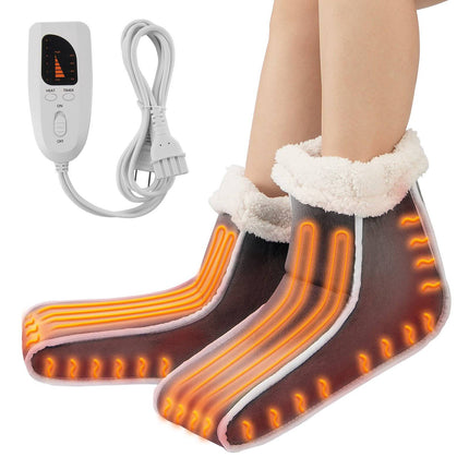 Electric Foot Warmer Slippers, Split, 6 Heat Levels, Timer