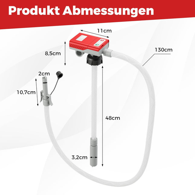 Elektrische Kraftstoffumfüllpumpe, Auto-Stopp, 3 Adapter, 14,4 l/min