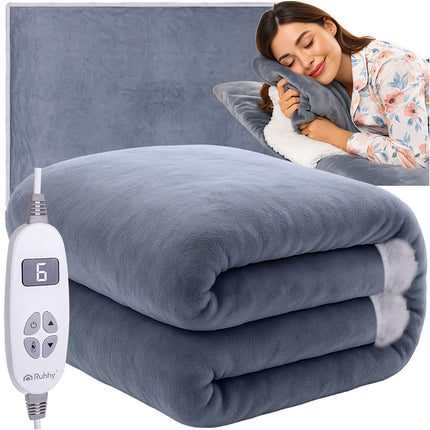 Electric Heated Blanket, 180x130cm, 10 Modes, Gray