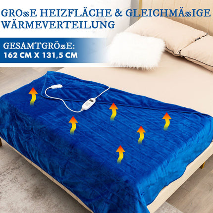Elektrische Heizdecke, 9 Heizstufen, 9h-Timer, Blau