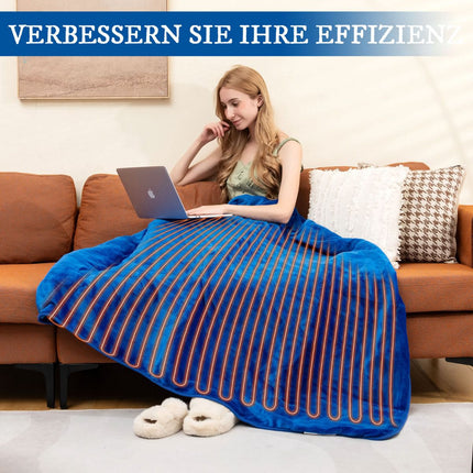Elektrische Heizdecke, 9 Heizstufen, 9h-Timer, Blau