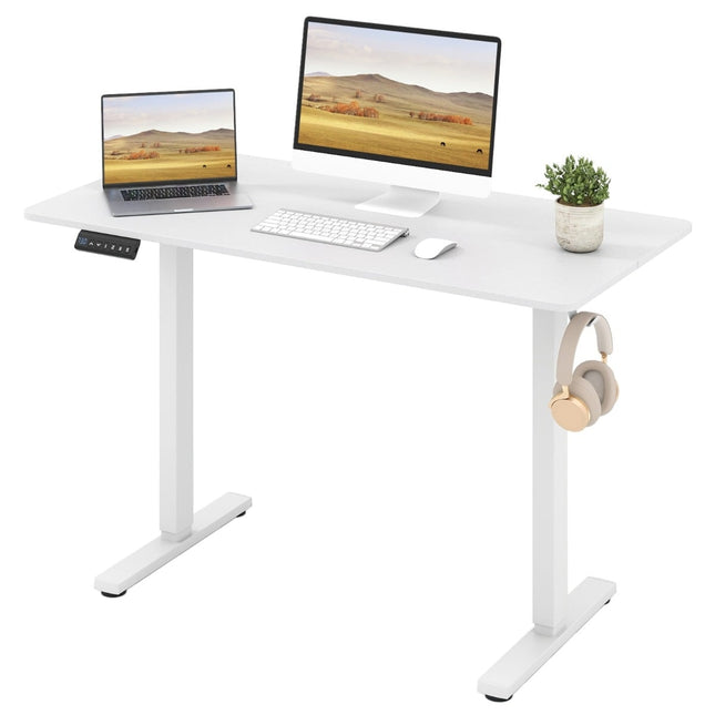 Elektrisch höhenverstellbarer Schreibtisch, 120x60 cm, Weiß