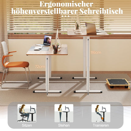 Electric Height Adjustable Desk, 140x70 cm, Ergonomic Sit-Stand