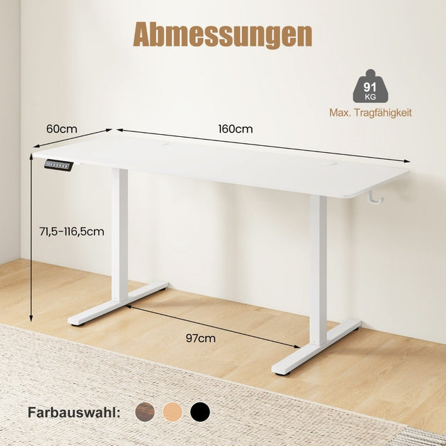 Elektrisch höhenverstellbarer Schreibtisch mit Memory-Funktion