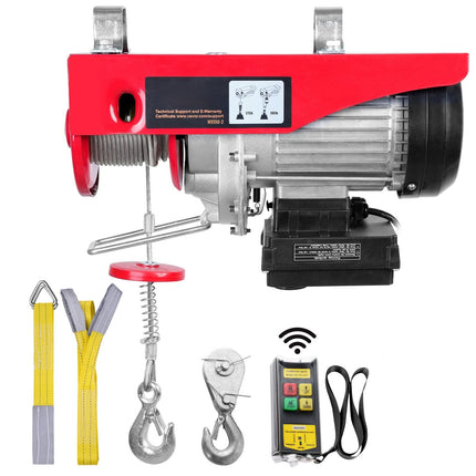 Electric Hoist 550 lb, 220V Wire Rope, Wireless Remote