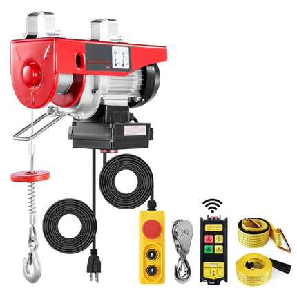 Electric Hoist Winch, 440 lb, Wireless and Wired Remote