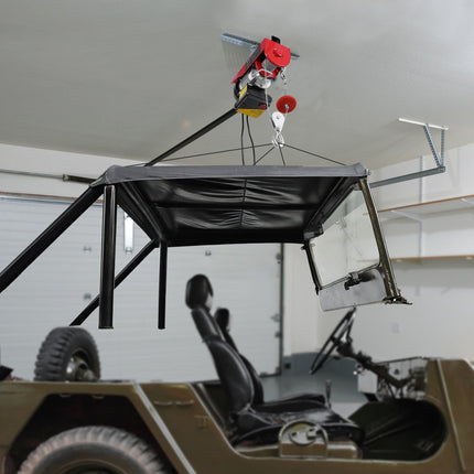 Electric Hoist Winch, 440 lb, Wireless and Wired Remote