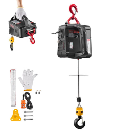 Electric Hoist Winch 500 Kg, 1500W, 7.6 M, Wired Remote