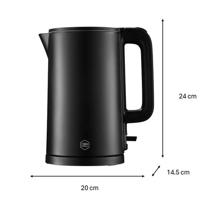 Electric Kettle 1.5 L, Double-Wall, Auto Shut-Off, Black