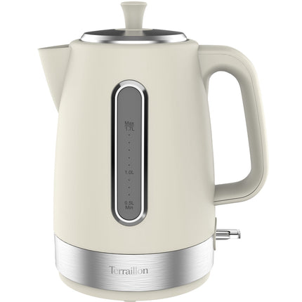 Wasserkocher, 1,7 L, 2200 W, Cremefarben & Chrom Design