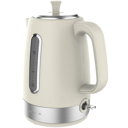 Wasserkocher, 1,7 L, 2200 W, Cremefarben & Chrom Design