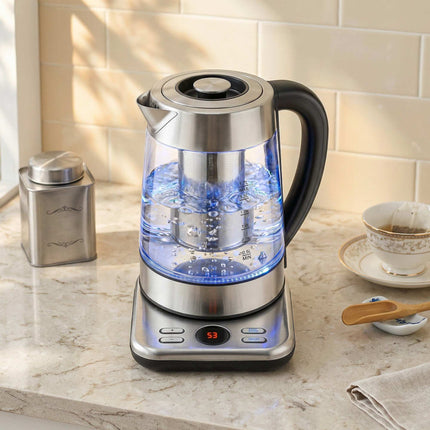 Wasserkocher 1.7L, 2200W, Glas, Strix Thermostat, Tee-Ei