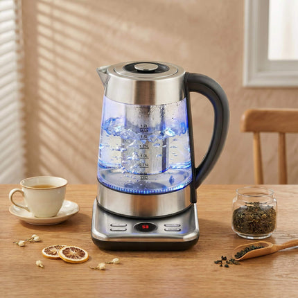 Wasserkocher 1.7L, 2200W, Glas, Strix Thermostat, Tee-Ei