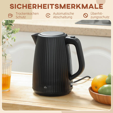 Electric Kettle, 1.7L Capacity, Auto Shut-Off, Black