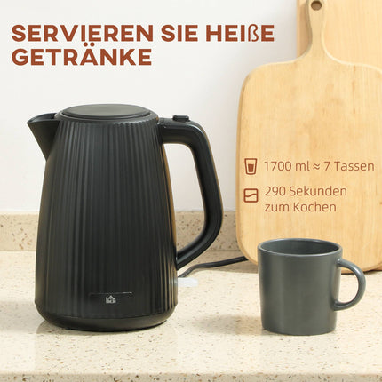 Electric Kettle, 1.7L Capacity, Auto Shut-Off, Black