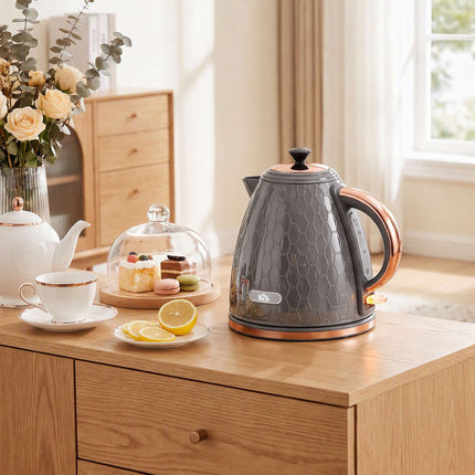 Electric Kettle, 2200W, 1.7L, Grey, Fast Boil, Filter