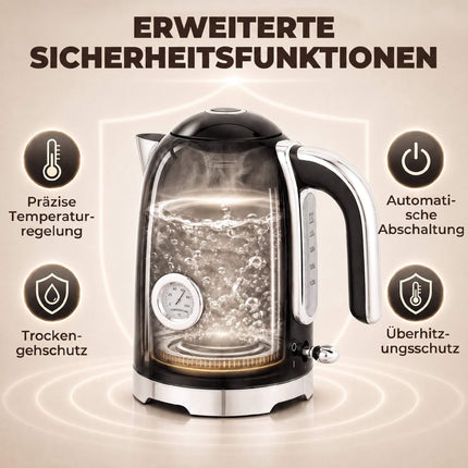 Electric Kettle & Toaster Set, 1.7L, 2200W, 7 Browning Levels