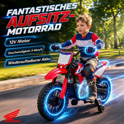 Electric Kids Motorcycle with 12V Motor, Red & Blue