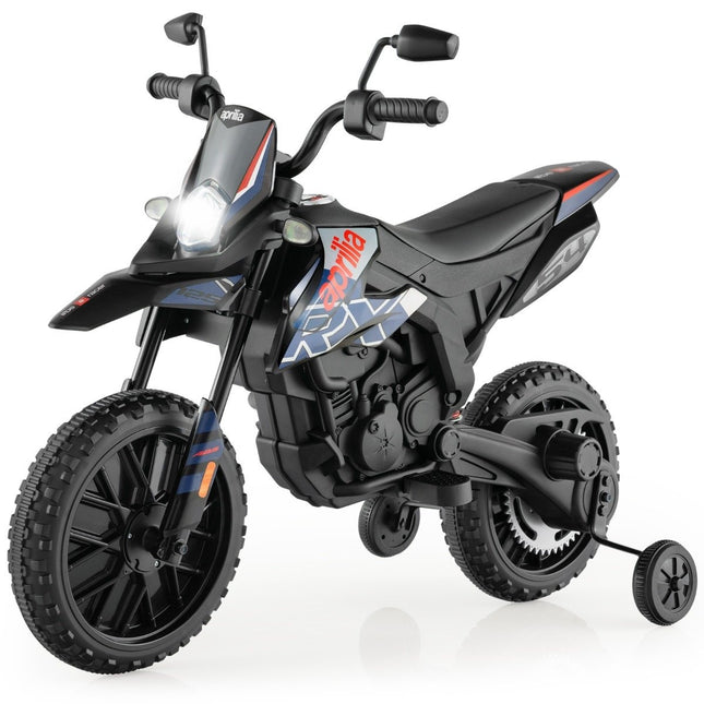 Elektro-Kindermotorrad mit Stützrädern, Musik, 12-V-Batterie