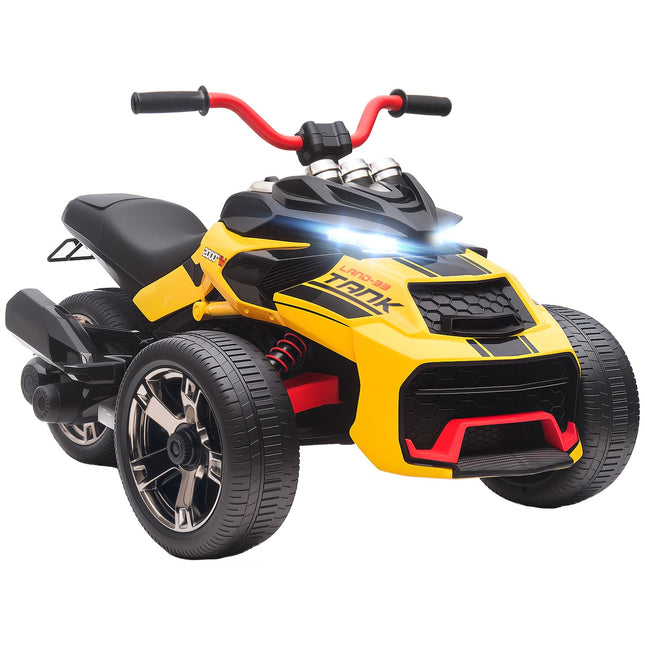 Elektrisches Kinderdreirad, Akku, MP3, LED, 3-8 Jahre, Gelb