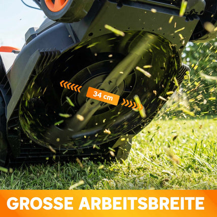 Electric Lawn Mower, 34cm Width, 1200W Motor