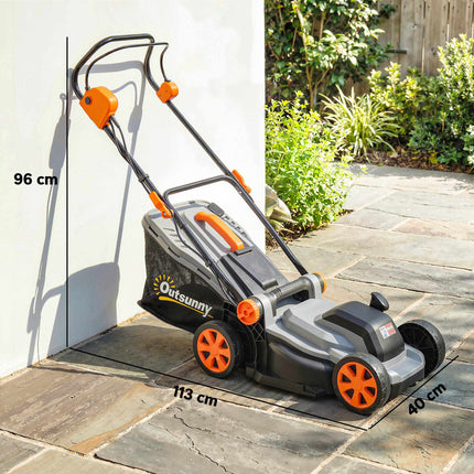Electric Lawn Mower, 34cm Width, 1200W Motor