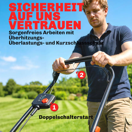 Electric Lawn Mower, 40cm Blade, 36V Brushless Motor