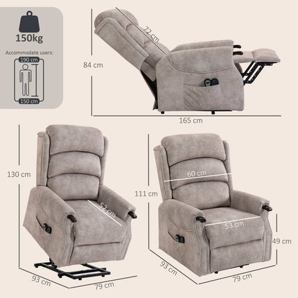 Electric Lift Recliner Chair With Massage and Heat, Grey