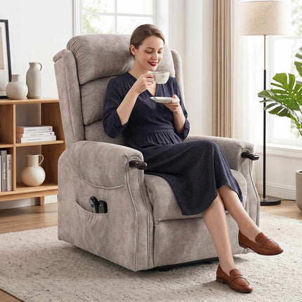 Electric Lift Recliner Chair With Massage and Heat, Grey