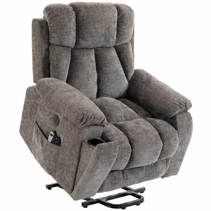 Electric Lift Recliner Chair with Massage and Heat, USB Port, Dark Grey