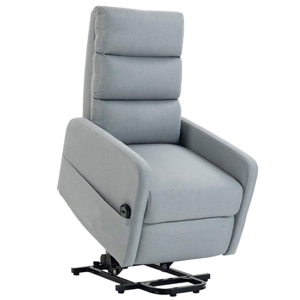 Electric Lift Recliner Chair with Remote Control, 135° Recline, Light Grey